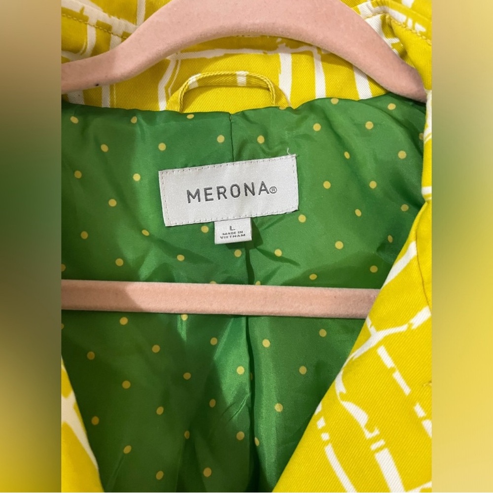 Merona chartreuse lime and white pea coat jacket - Picture 2 of 6